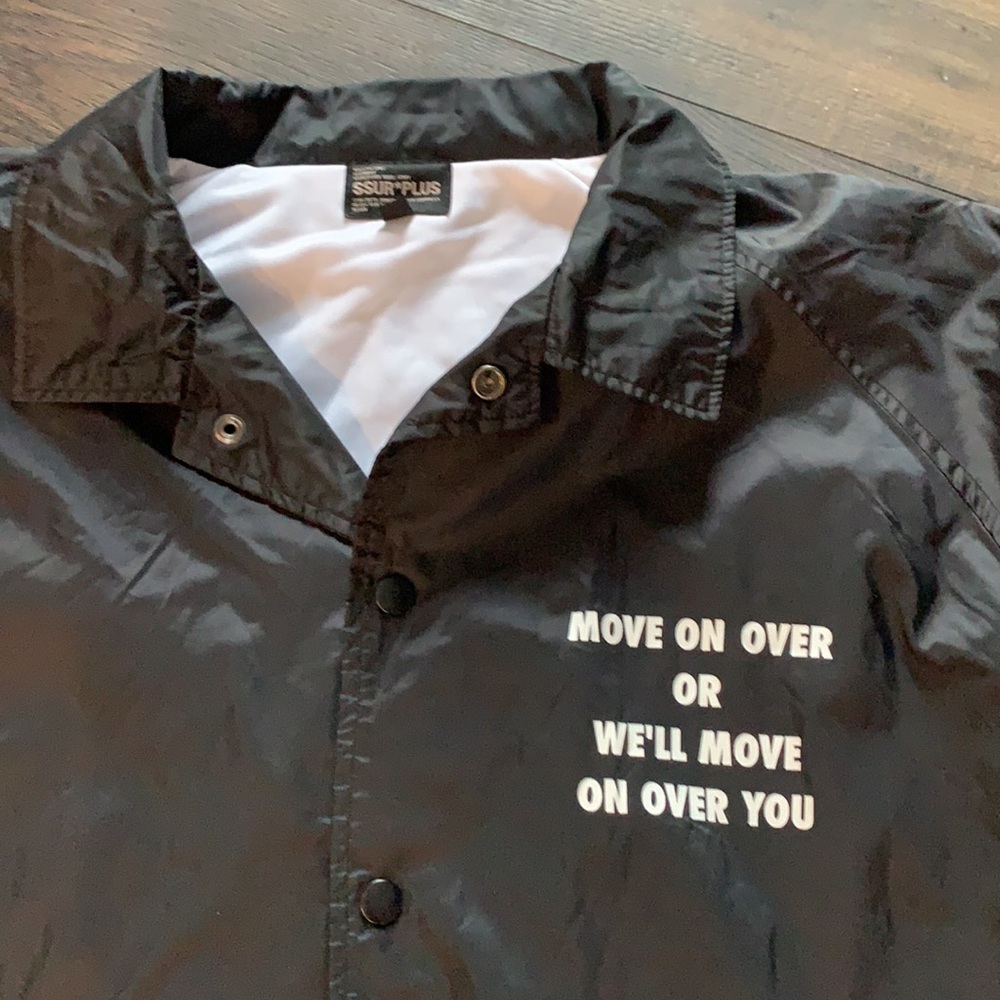 SSUR black coach jacket button down with snaps & pockets size large - Picture 2 of 6